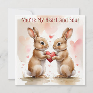 Romantische Bunny Kaart - voor altijd van jou