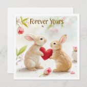 Romantische Bunny Kaart - voor altijd van jou (Voorkant / Achterkant)