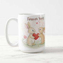Romantische Bunny Kaart - voor altijd van jou Koffiemok