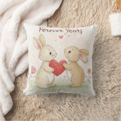 Romantische Bunny Kaart - voor altijd van jou Kussen (Deken)