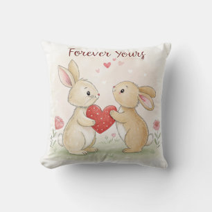 Romantische Bunny Kaart - voor altijd van jou Kussen