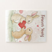 Romantische Bunny Kaart - voor altijd van jou Legpuzzel (Horizontaal)