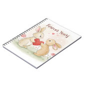 Romantische Bunny Kaart - voor altijd van jou Notitieboek (Linkerzijde)