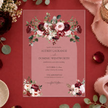 Romantische Burgundy Blush Bloemachtige Bruiloft