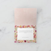 Romantische Burgundy Blush Bloemetuin Bruiloft Bedankkaart (Binnen)