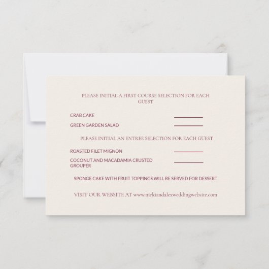 Romantische Burgundy Roze Roze Bloemige Bruiloft RSVP Kaartje (Achterkant)