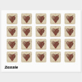 Romantische  butterie vierkante sticker (Vel)