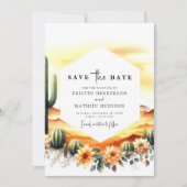 Romantische Cactus bruiloft Save The Date (Voorkant)