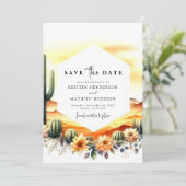 Romantische Cactus bruiloft Save The Date (Staand voorkant)