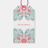 Romantische cadeaubijlage met bloemen en krullen cadeaulabel (Achterkant)