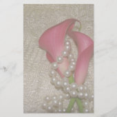Romantische Calla Lelies & Parels Stationery Briefpapier (Voorkant)