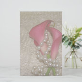 Romantische Calla Lelies & Parels Stationery Briefpapier (Staand voorkant)