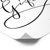 Romantische Calligrafie Bloemrijke Kaarten en Gesc Poster (Hoek)