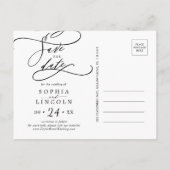 Romantische Calligrafie sparen het Briefkaart van (Achterkant)