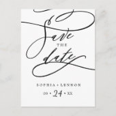 Romantische Calligrafie sparen het Briefkaart van (Voorkant)