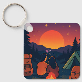 Romantische Camping Sunset - Sleutelhanger