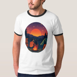 Romantische Camping Sunset - T-shirt