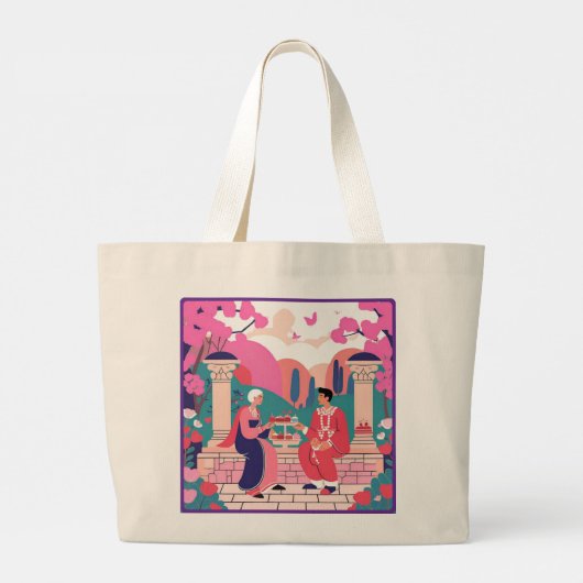 Romantische Canvas tas (Achterkant)