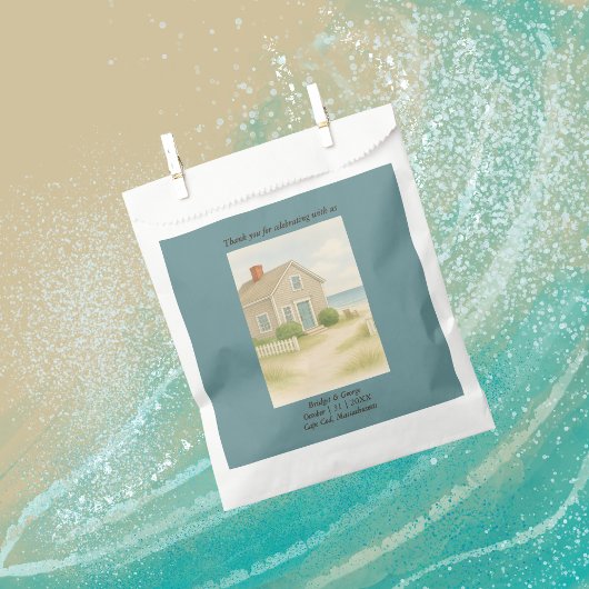 Romantische Cape Cod kust bruiloft Bedankzakje