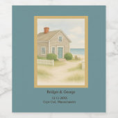 Romantische Cape Cod Kustbestemming Trouwen Wijn Etiket (Enkel label)