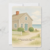 Romantische Cape Cod Zacht Blauw Kustbestemming Kaart (Achterkant)