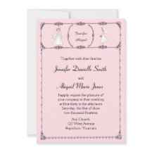 Romantische Cartoon Brides Blush Wedding