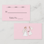 Romantische Cartoon bruiden trouwplaats kaarten Plaatskaartje (Voorkant / Achterkant)