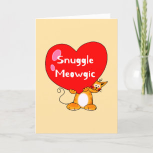 Romantische Cat Pun - Snuggle Meowgic Love Feestdagen Kaart