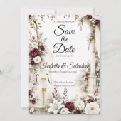 Romantische Cellotuin Elegantie Bruiloft Save The Date (Voorkant)