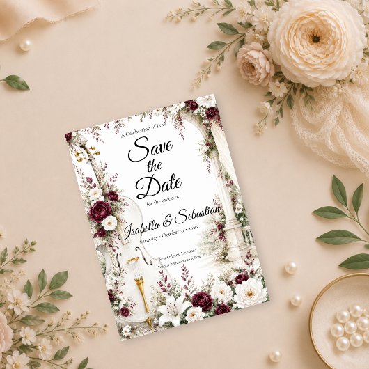 Romantische Cellotuin Elegantie Bruiloft Save The Date