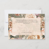  romantische champagne beige & salie bloemen bedankkaart (Achterkant)
