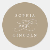 Romantische Champagne Gold Colour Envelope zegels (Voorkant)