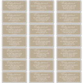 Romantische Champagne Gold Colour Guest Adresetike Sticker (Voorkant)