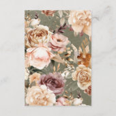  romantische champagne & salie bloemen details informatiekaartje (Achterkant)