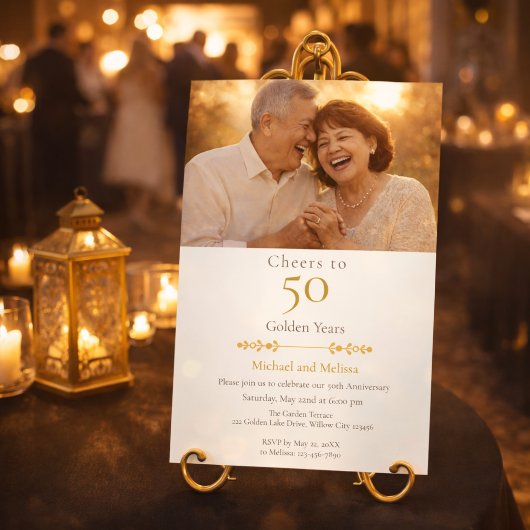 Romantische Cheers voor 50 Jaar Goud Kaart