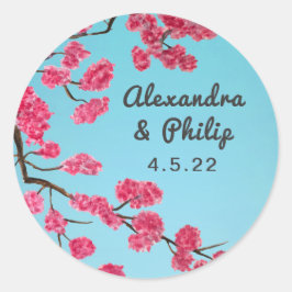 Romantische Cherry Blossoms Classic Ronde Sticker