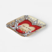 💍 Romantische Cherubijnse Liefde 💘 Elegante Brui Papieren Bordje (Gebogen)