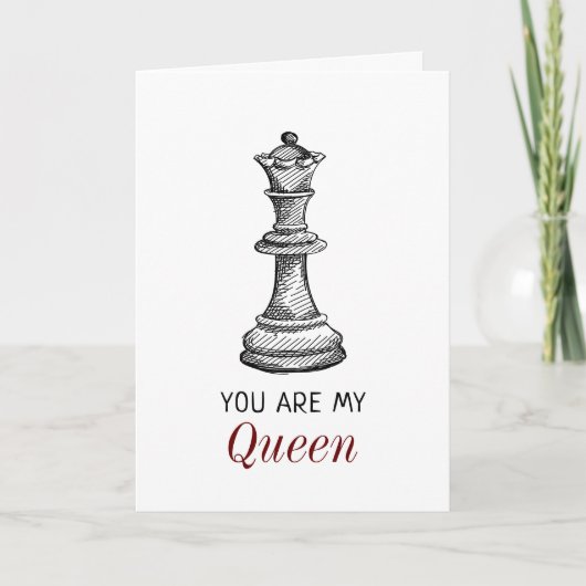 Romantische Chess My Queen Vriendin Valentijnsdag Kaart (Voorkant)