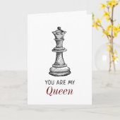 Romantische Chess My Queen Vriendin Valentijnsdag Kaart (Gele Bloem)