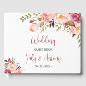 Romantische Chic Blush Roos Memory Handtekening Gastenboek (Voorkant)