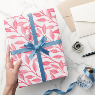 Romantische Chic Botanical laat zacht roze Cadeaupapier