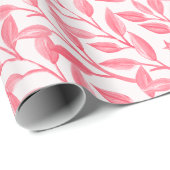 Romantische Chic Botanical laat zacht roze Cadeaupapier (Rol Hoek)
