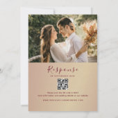 Romantische Chic Bourgogne Trouw QR Code Kaart (Achterkant)