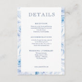 Romantische Chic Classic Blue Floral Enclosure Kaa Informatiekaartje (Voorkant)