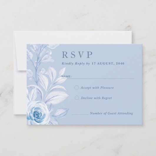 Romantische Chic Classic Floral RSVP Reactie Kaart (Voorkant)