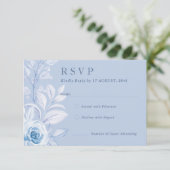 Romantische Chic Classic Floral RSVP Reactie Kaart (Staand voorkant)
