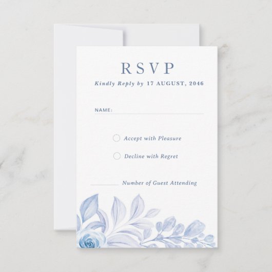 Romantische Chic Classic Floral RSVP Respons Kaart (Voorkant)