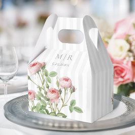 Romantische chic Franse roos botanische bruiloft Bedankdoosjes