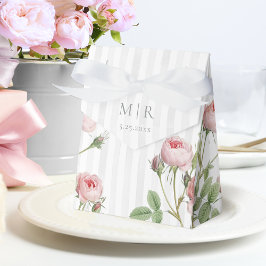 Romantische chic Franse roos botanische bruiloft Bedankdoosjes