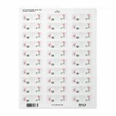 Romantische chic Franse roos botanische bruiloft Etiket (Full Sheet)
